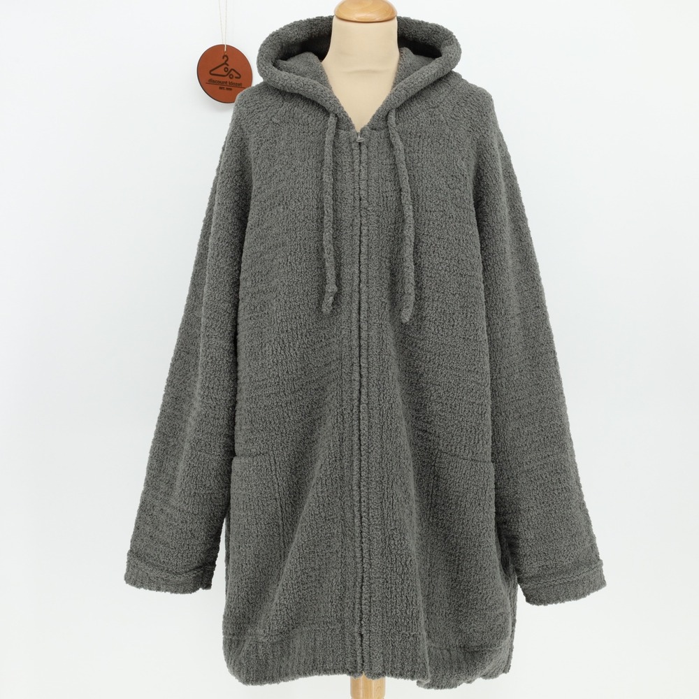 Sunday Citizen Gray‎ Microfiber Zip Up Hoodie Oversized Teddy Fleece One Size